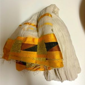 Handmade woven cotton Ethiopian scarf/Netela